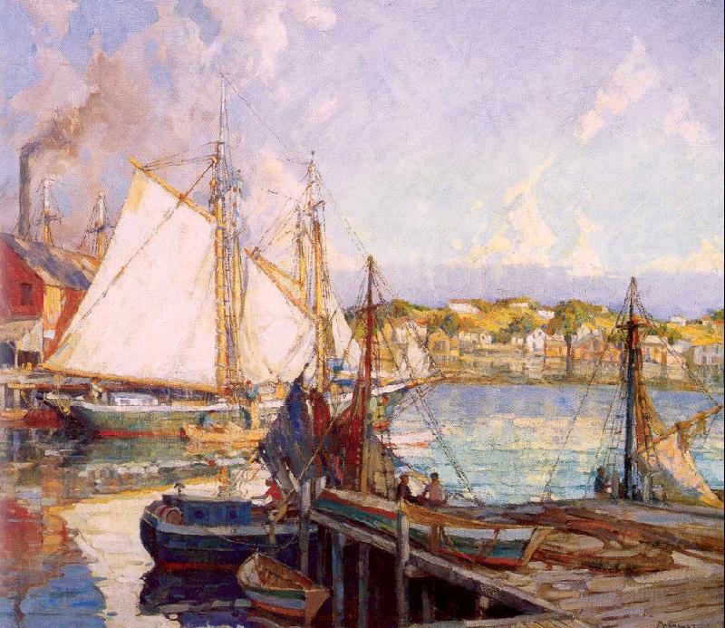 Mulhaupt, Frederick John Summer, Gloucester Harbor oil painting picture